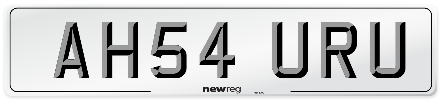 AH54 URU Number Plate from New Reg